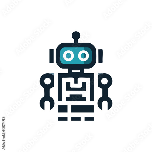 robot logo vector illustration