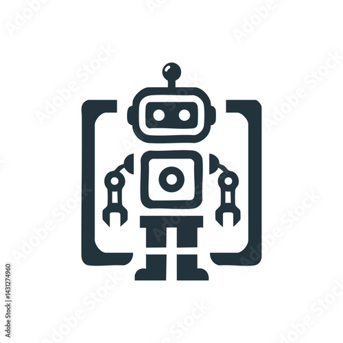 robot logo vector illustration