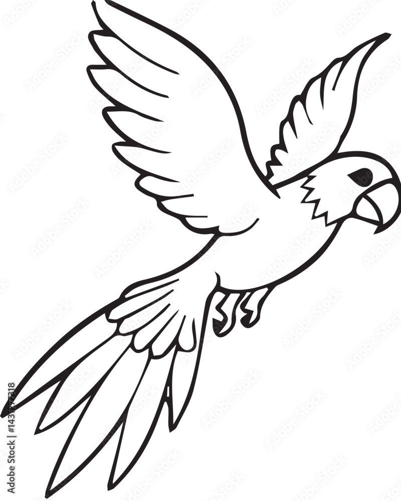 Fototapeta premium vector illustration of a dove - Parrot Silhouette Images