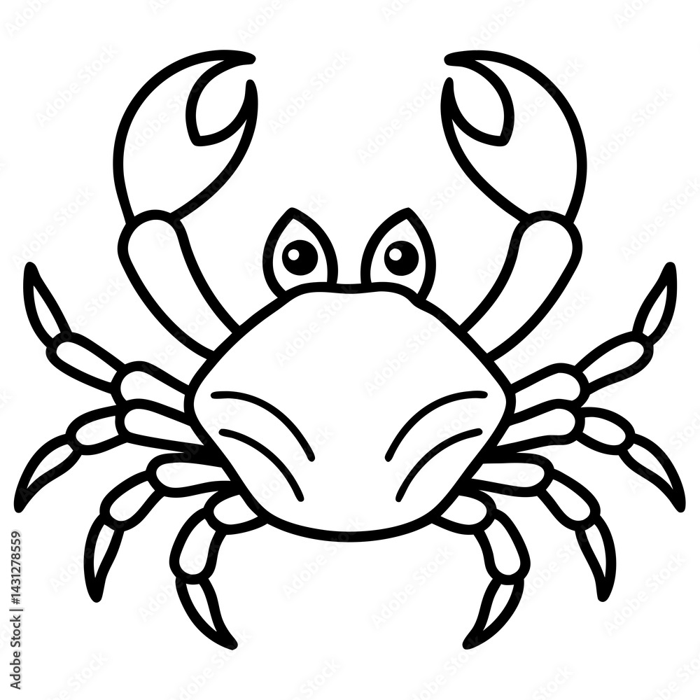 Fototapeta premium Stylized Crab Drawing