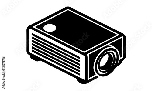 vector illustration of a black and white cube