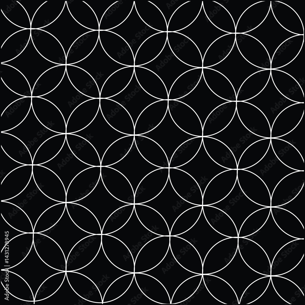 Fototapeta premium A luxurious seamless vector pattern with elegant lines on a black background, perfect for modern branding, textiles, and digital backdrops. 