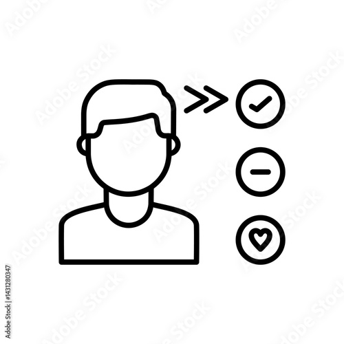 customer behavior icon with line style isolated on white background, eps file and easy to edit and change color.