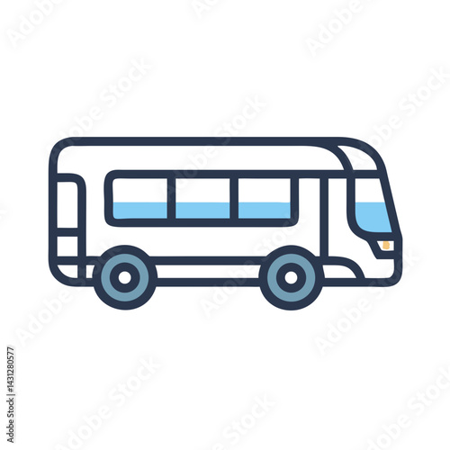 Modern Cartoon Bus Vector Illustration on Black Background Transportation Concept