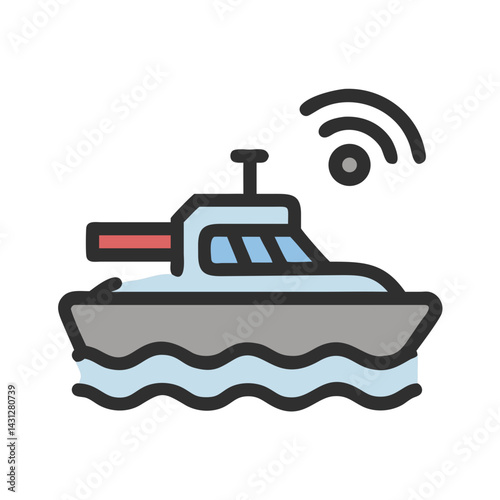 Connected Boat Icon - Smart Boat, Wifi Onboard, Remote Access