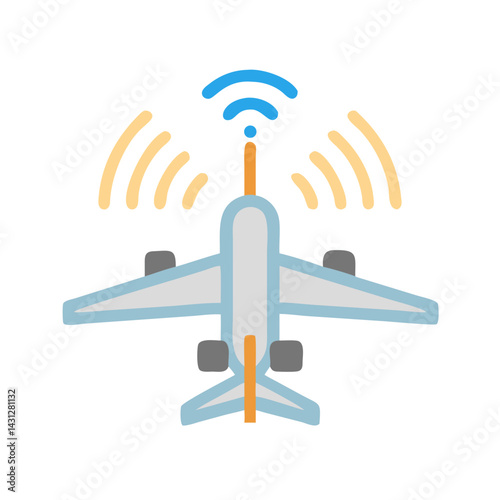 Airplane with WiFi Signal Icon: Modern Aviation Connectivity and Flight Technology