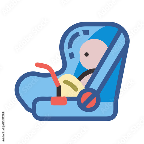 Baby in Car Seat Icon: Safety, Child, Infant, Transportation
