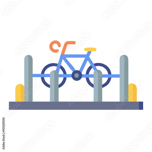 Bicycle parking rack illustration on a black background