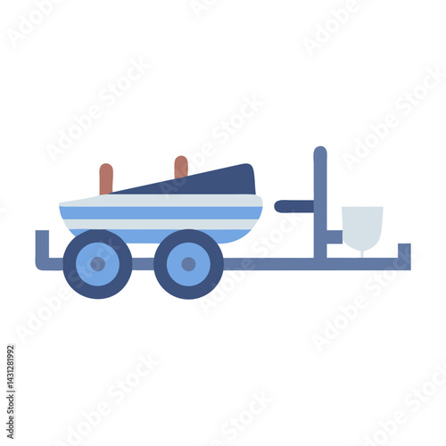 Cartoon Water Ride Vehicle with Black Background: Waterpark Attraction Illustration