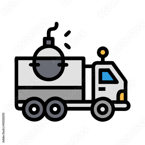 Delivery Truck with Tanker: A Vector Icon for Transport and Logistics