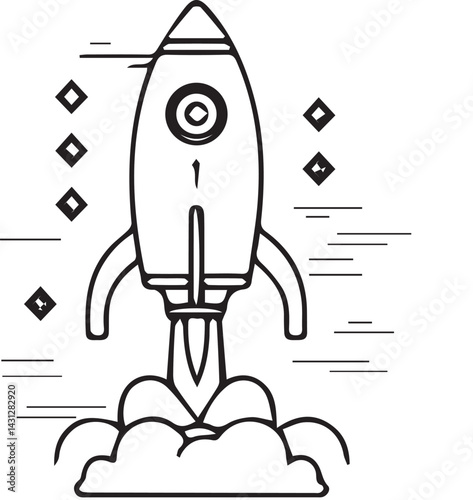 space rocket vector illustration