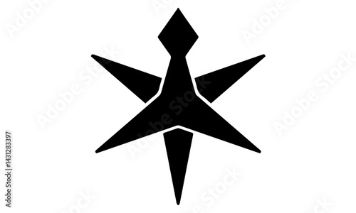 silver star isolated on white