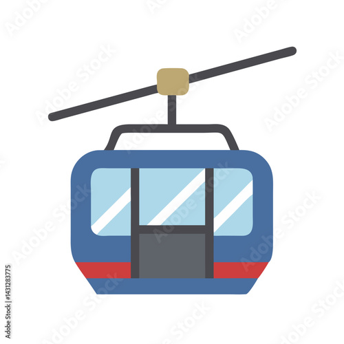 Simple Blue Gondola Icon: Transportation, Winter, and Travel Adventure