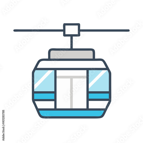 Vector Illustration of a Cable Car or Gondola Lift Icon