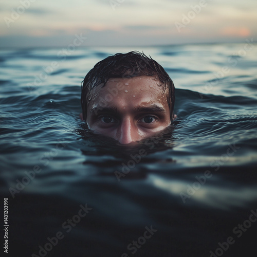 portrait of a man in sea
