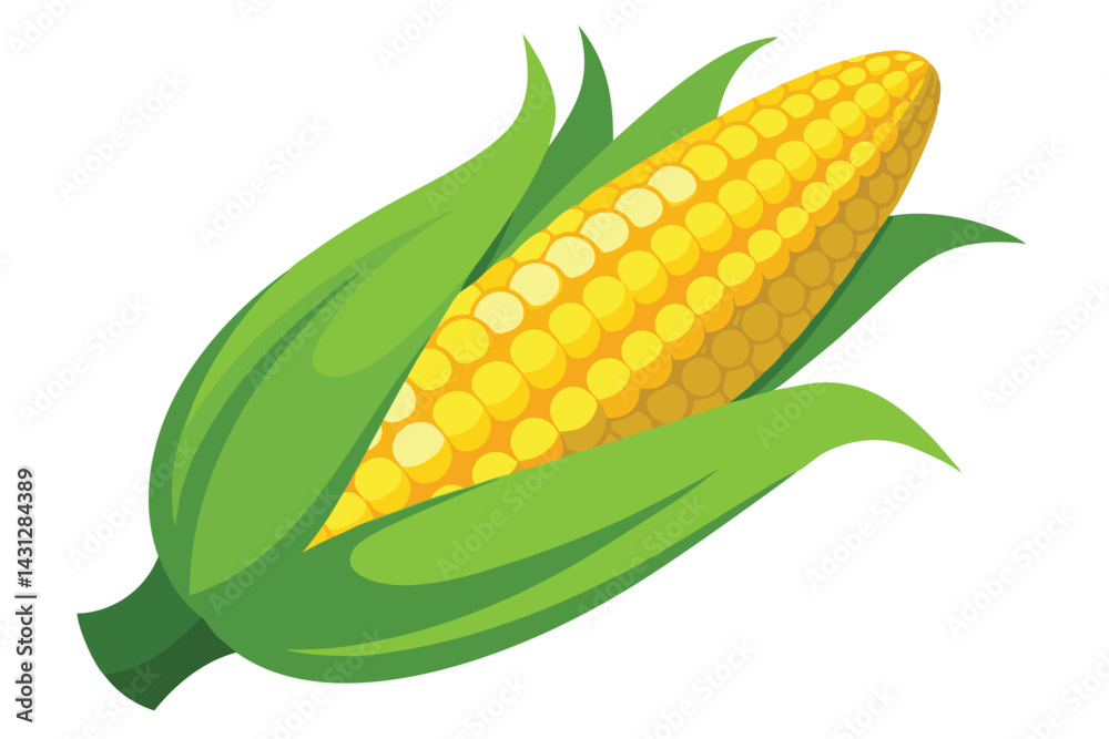 Isolated Fresh Corn Vector Illustration Isolated Fresh Corn Vector Illustration
