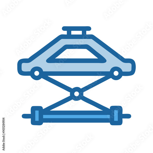 Car Jack Icon Illustration: Lifting, Repair, and Maintenance Tool Symbol