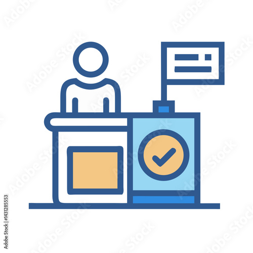 Information Desk Icon: Customer service representative available for questions or assistance
