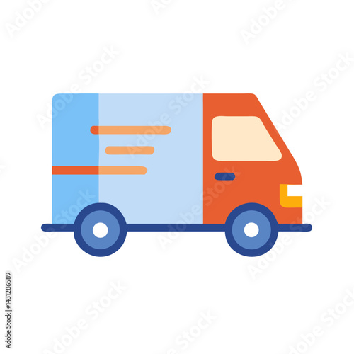 Cute Cartoon Delivery Van Illustration for Logistics and Transportation Design