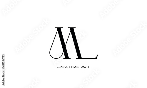 ML, LM, M, L abstract letters logo mnoogram