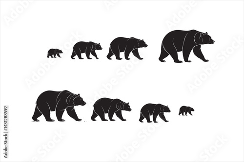 A solid black silhouette of a bear.