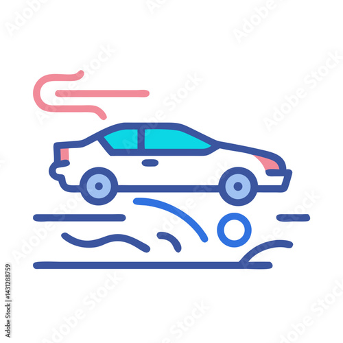 Futuristic Black Car with Propulsion Technology and Streamlined Design on a Black Background