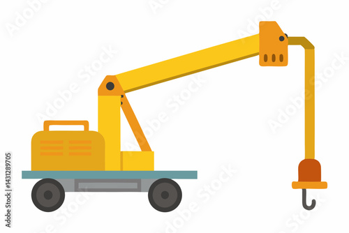 construction crane isolated white background 