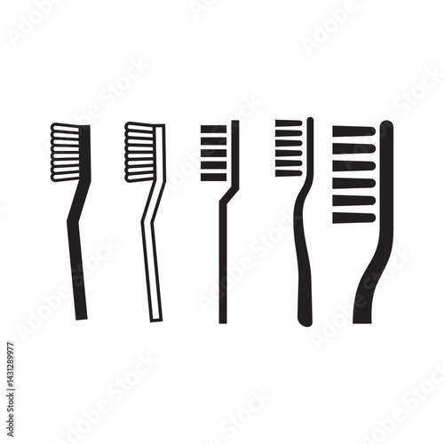 Set of  Toothbrush icon. Oral care, mouth hygiene symbol.