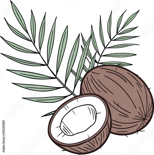 Coconut beach tree, palm tree, beach, summer coconut vector. vector design that is very etc.