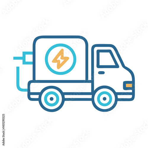Electric Vehicle Charging Truck Icon: Sustainable Energy Delivery and Innovation