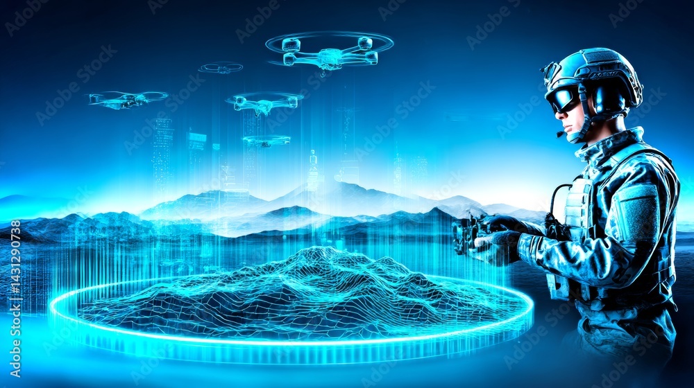 Military forces utilize advanced AI hologram technology for strategic operations and surveillance