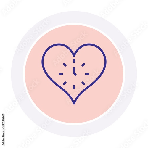 Heart Clock vector, pixel perfect, illustrator file  
