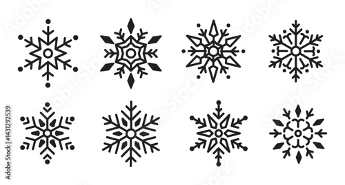Set of Snowflakes Christmas design