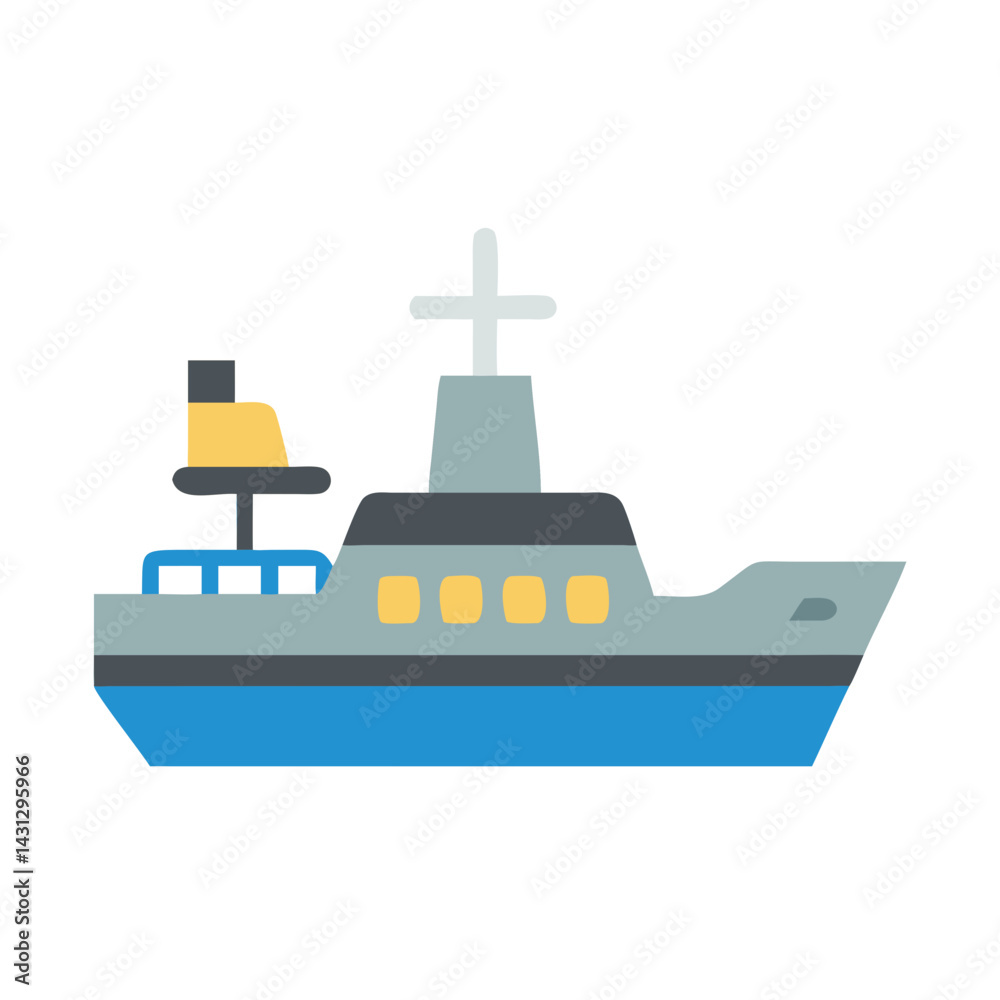 Vector Graphic of a Modern Cruise Ship with Simple Detailing Vector Graphic of a Modern Cruise Ship with Simple Detailing