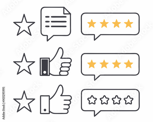 Feedback Rating System Customer Satisfaction Review Comments And Thumbs Up Icons