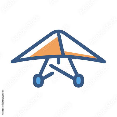 Hang Glider Icon Illustration - Aviation, Flying, and Extreme Sports Concept