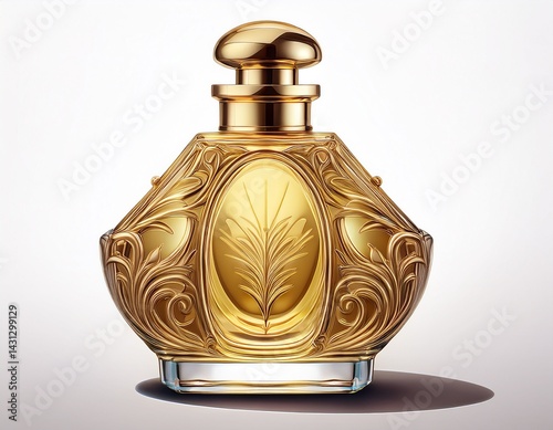 Luxury Perfume Bottle – Ornate Design with Gold Detailing