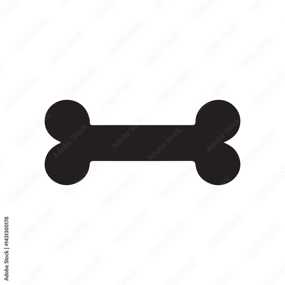 Simple Bone Icon - Pet Symbol - Dog Bone Silhouette Design Simple Bone Icon - Pet Symbol - Dog Bone Silhouette Design