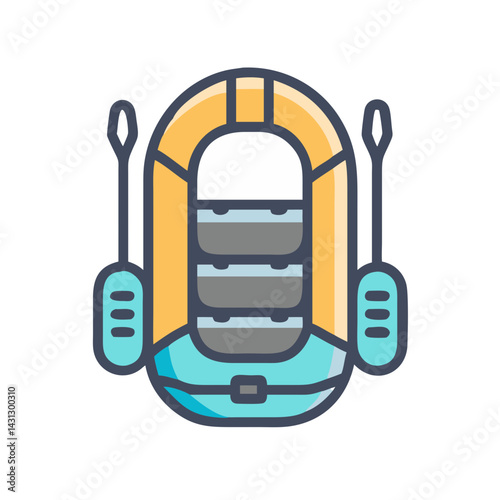 Inflatable Raft Icon for Water Sports and Recreation Activities