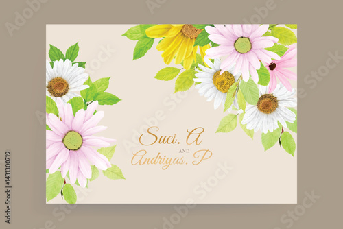 watercolor sunflower frame background