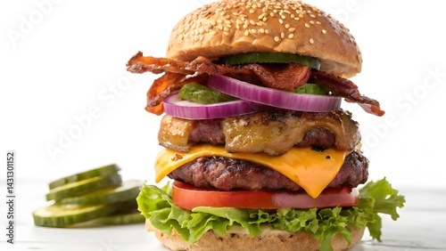 hamburger on a white background