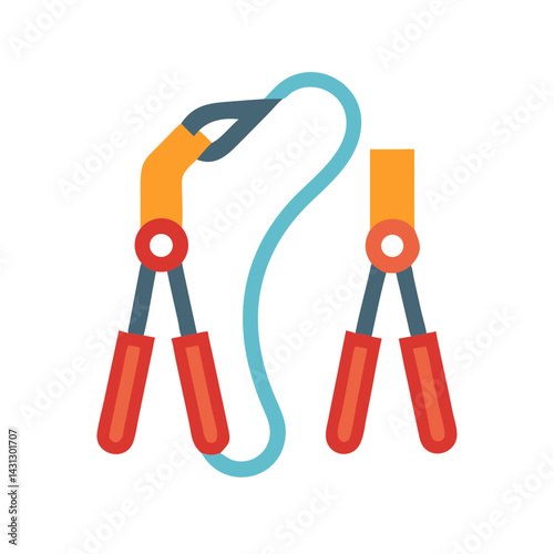 Modern Flat Design Jump Rope Illustration for Fitness and Exercise