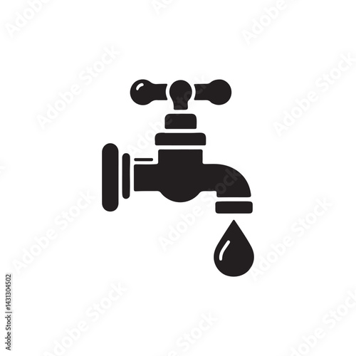 faucet with drop of water