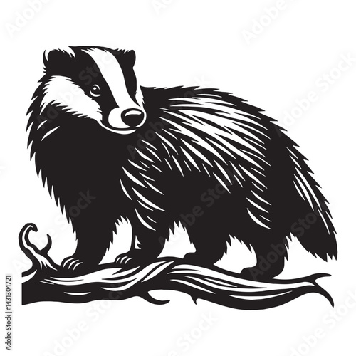 High-quality badger silhouette vector ideal for use across various digital and print platforms – badger silhouette – badger vector – badger illustration – silhouette of badger – badger icon

