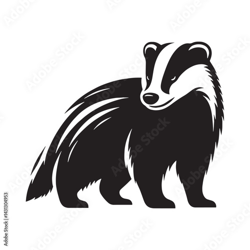 Professional badger silhouette illustration with smooth lines and modern appeal – badger silhouette – badger vector – badger illustration – silhouette of badger – badger icon

