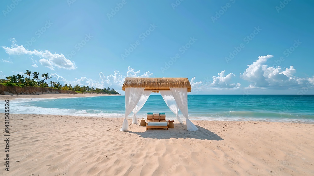 Fototapeta premium Tranquil Beach Gazebo