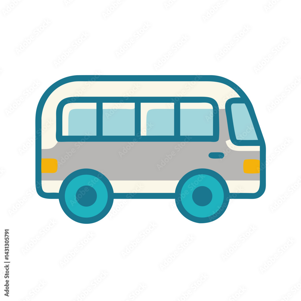 Cute Cartoon Bus Illustration on Black Background for Transportation Themes Cute Cartoon Bus Illustration on Black Background for Transportation Themes