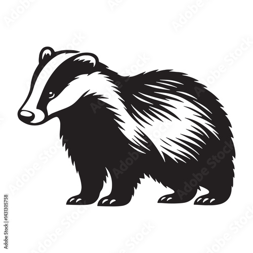 High-quality badger silhouette vector illustration with clear lines and professional appeal – badger silhouette – badger vector – badger illustration – silhouette of badger – badger icon

