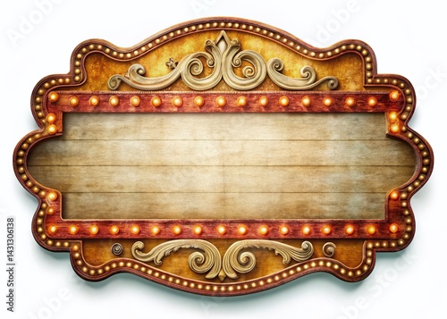 Vintage Circus Marquee Signboard Cutout - Retro Show Poster Design Element