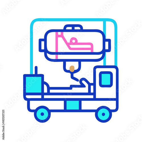 Mobile MRI Scan Unit Vehicle - Modern Medical Technology Outline Icon